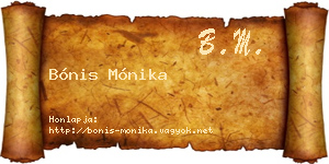 Bónis Mónika névjegykártya